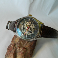 Ceas barbatesc automatic ROTARY , skeleton cod R1