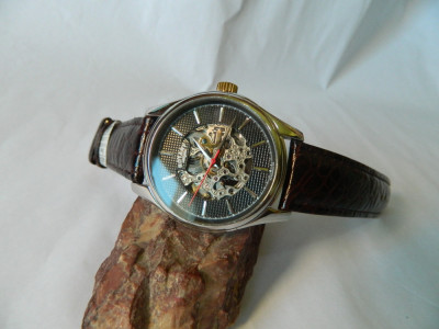 Ceas barbatesc automatic ROTARY , skeleton cod R1 foto