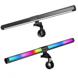 Cumpara ieftin Lampa LED RGB 6W, Emeszon&reg;, PC Laptop, 120 grade, RGB LED 2800K - 6500K, alimentare USB, butoane Touch, Birou / Gaming, negru