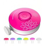 Set Pila Electrica pentru Copii si Bebelusi, ABS, Incarcare USB, Model cu Flori, 6 Accesorii, cu Lumina LED, Fucsia