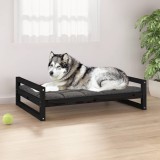 VidaXL Pat pentru c&acirc;ini, negru, 105,5x75,5x28 cm, lemn masiv de pin