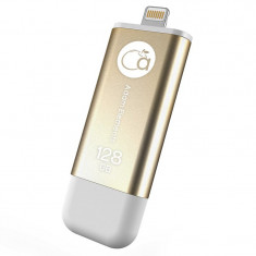 Memorie externa Adam Elements iKlips, USB-Lightning, MFI, USB 3.1, 128GB, Auriu foto