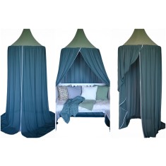 Baldachin de tavan verde, din voal si muselina, diametru 75 cm, Delux