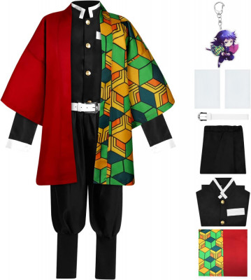 Set Costum Cosplay Ks Anime Demon Slayer Tinuta Tanjirou Nezuko foto