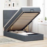 VidaXL Cadru de pat otoman cu saltele Gri &icirc;nchis 90x200cm catifea 3314223