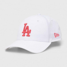 New Era sapca culoarea alb, cu imprimeu, LOS ANGELES DODGERS