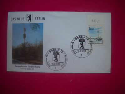 HOPCT PLIC S FDC 1002 TURNUL DE TELEVIZIUNE -1966 NOUL BERLIN GERMANIA foto