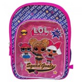 Ghiozdan cu 3 compartimente pentru fete,roz,model LOL, 32x22x38 cm, St.Majewski