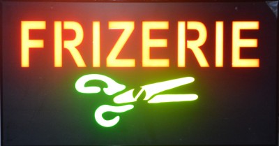 Reclama LED - FRIZERIE - de exterior / interior, 44 x 24 cm foto