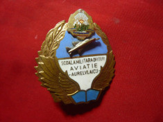 Insigna Militara - Scoala Militara de Ofiteri de Aviatie Aurel Vlaicu ,h=4,3cm foto