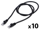 Cablul de rețea U/UTP 6 litat CCA PVC negru 1m 26AWG