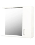 Oglinda baie cu dulap GN0001, dreptunghiulara, PAL Lucios, iluminare led, 3 rafturi, 65 cm, alb