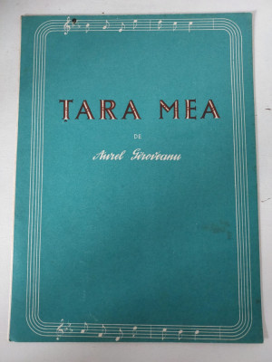 Partitura Tara mea, de Aurel Giroveanu, Ed. Consiliului Central al Sindicatelor foto