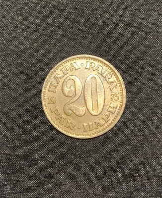 Moneda 20 para 1975 Iugoslavia foto