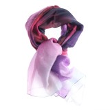 Esarfa din matase in nuante degrade mov-roz