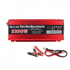 Invertor 2200W 12V – 220 V auto si panouri solare SINUS PUR, unda pura rulota, casa, cabana