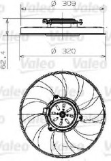 Ventilator, radiator SAAB 9-3 (YS3F) (2002 - 2016) VALEO 696003 foto