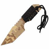 Cutit de vanatoare IdeallStore&reg;, Digital Camo, bej, 20 cm, teaca inclusa