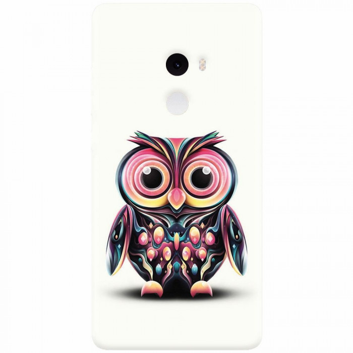 Husa silicon pentru Xiaomi Mi Mix 2, Colorful Owl Illustration
