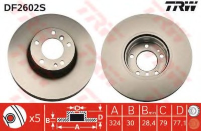 Disc frana BMW Seria 5 (E39) (1995 - 2003) TRW DF2602S foto