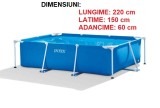 Piscina Intex Dreptunghiulara Cadru Metalic, 220x150x60 cm, 1662L, Kit Reparatii