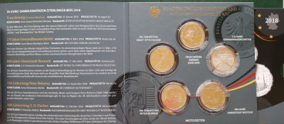Set 5 monede tematice a 20 Euro argint - Germania 2018 - Proof - G 3594 foto