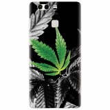 Husa silicon pentru Huawei P9, Trippy Pot Leaf Green