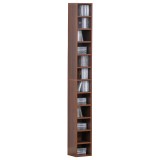 Biblioteca tip coloana cu 12 etajere, din MDF, sustine maxim 15kg 21x20x175cm, maro HOMCOM | Aosom RO