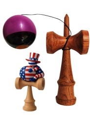 Kendama din lemn natural, Bila lemn + Sticker Waterproof USA pentru telefon, 149KD