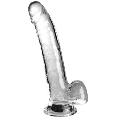 KING COCK - CLEAR DILDO WITH TESTICLES 20.3 CM TRANSPARENT foto