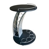 Cumpara ieftin Masuta servire DTD negru metal argintiu Aladar 47x47x74 cm
