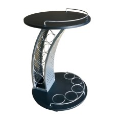 Masuta servire DTD negru metal argintiu Aladar 47x47x74 cm