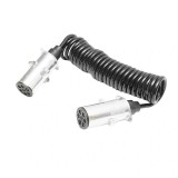Cablu Remorca 7 Pini Tata, Spiralat 2.6m, 2 Stechere Breckner Germany
