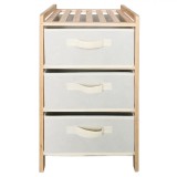Etajeră Lemn MDF, 3 Sertare Textile, Dimensiuni 32x26x60cm, Oem