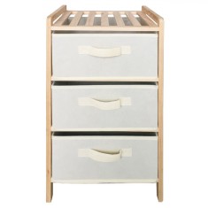 Etajeră Lemn MDF, 3 Sertare Textile, Dimensiuni 32x26x60cm