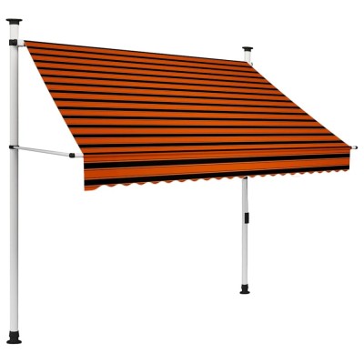 vidaXL Copertină retractabilă manual, portocaliu și maro, 200 cm 145836 foto