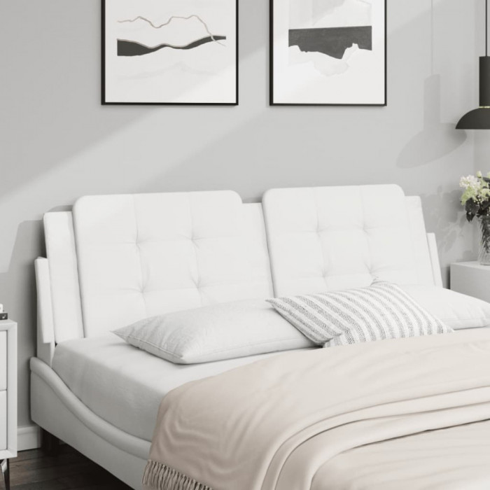 Perna pentru tablie pat, alb, 160 cm, piele artificiala GartenMobel Dekor