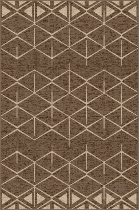 Covor Model Daffi 13036-130, Marime 50 x 80 cm, Bej, Maro, Inaltime Fir 6 mm, Antialergic, Polipropilena, Living, Dormitor, Sufragerie, Birou
