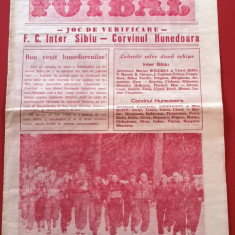 Program meci fotbal FC INTER SIBIU - CORVINUL HUNEDOARA (31.01.1988)