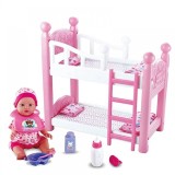 Patut etajat de jucarie cu papusa inclusa Baby, Oem