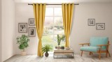 Set 2 draperii catifea 140x270 cm - Galbene