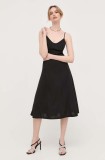 Morgan rochie culoarea negru, midi, dreaptă
