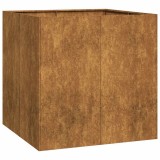 Cumpara ieftin Jardiniera Rusty 80x80x80 cm Otel pentru intemperii