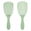Perie Păr Flexibilă, Model Perforat, Culoare Lila Verde, Material Plastic, Dimensiune 23 cm, Oem