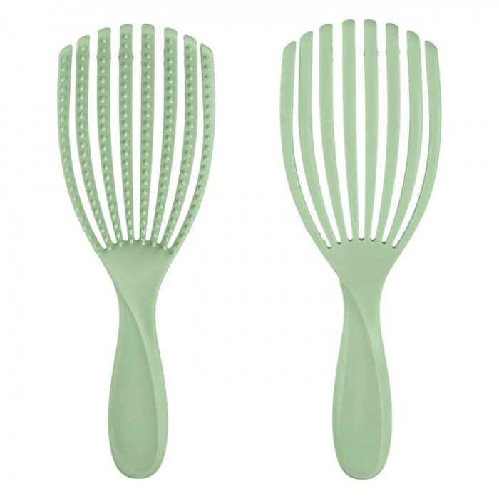 Perie Păr Flexibilă, Model Perforat, Culoare Lila Verde, Material Plastic, Dimensiune 23 cm