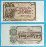 Cehoslovacia (p#86) 100 Korun 1953 &#039;Republica Populară&#039; aUNC+ serie: MA 011005