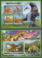 DB1 Burkina Faso Dinozauri MS + SS MNH foto