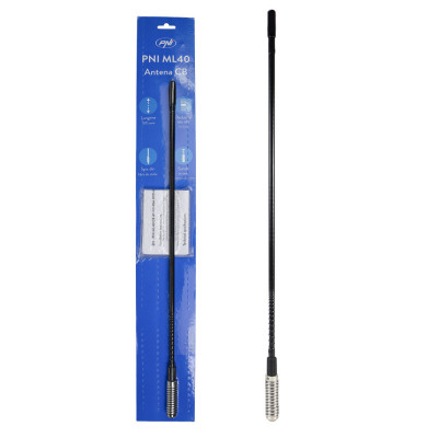 Aproape nou: Antena CB PNI ML40, lungime 57 cm, cu adaptor filetat tata-tata M6 la foto