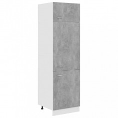 Dulap pentru frigider, gri beton, 60 x 57 x 207 cm, PAL