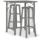 Gossi set mobilier de bar, 3 piese, antracit, lemn si otel